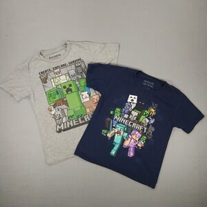 Minecraft Mojang Lot Of 2 T-Shirts Youth Large (10-12) Graphic Print